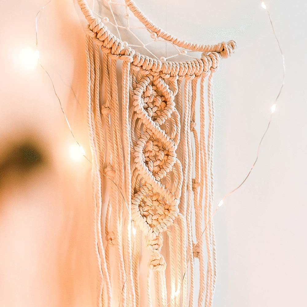 Crochet Moon Star Dream Catcher with Tassel