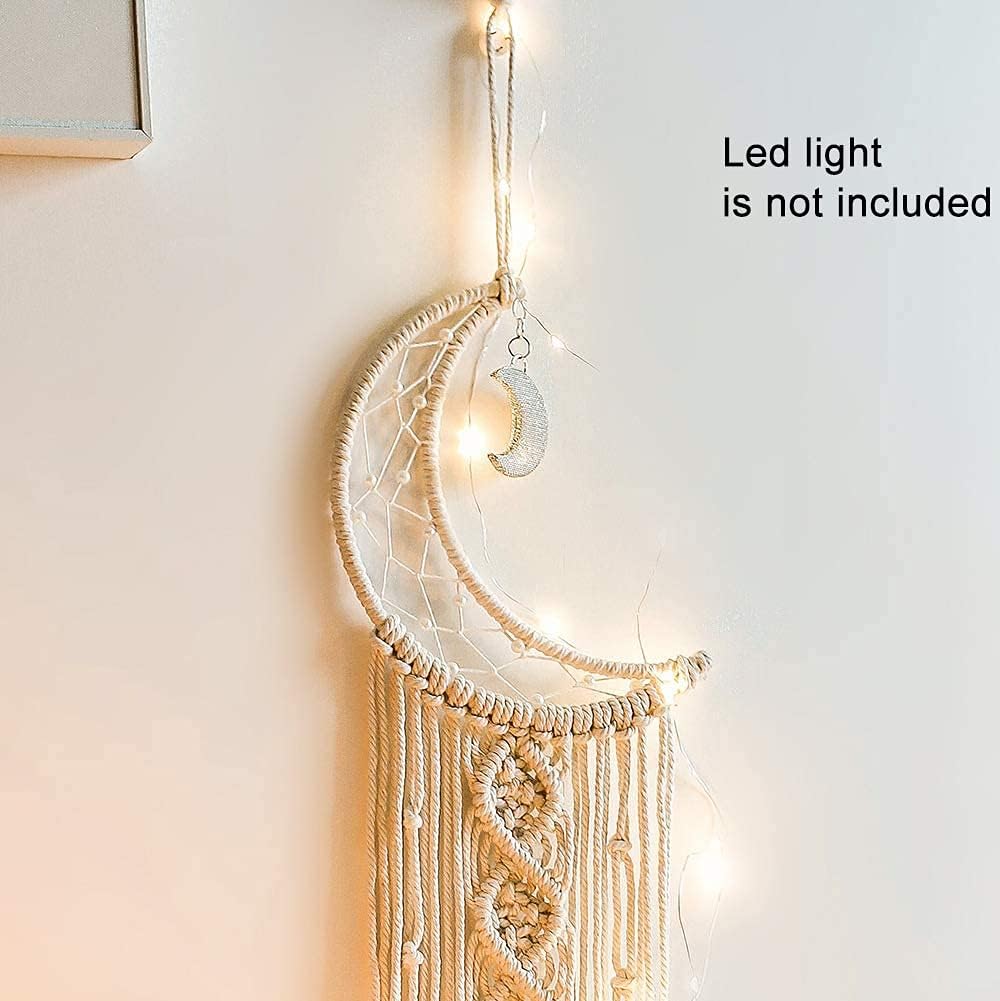 Crochet Moon Star Dream Catcher with Tassel
