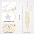 Crochet Moon Star Dream Catcher with Tassel