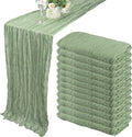 Sage Green Cheesecloth Table Runner Fall