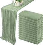 Sage Green Cheesecloth Table Runner Fall