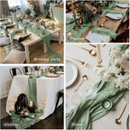 Sage Green Cheesecloth Table Runner Fall