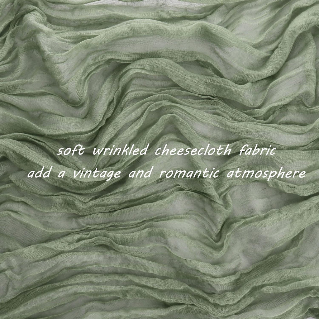 Sage Green Cheesecloth Table Runner Fall